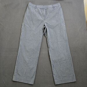Ann Taylor LOFT Women 8P Blue Plaid Straight Leg Pants